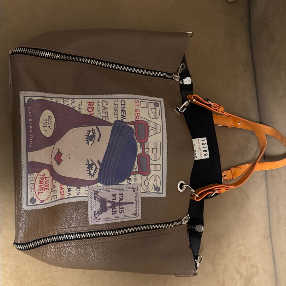 Stylish Brown and Orange Tote Bag